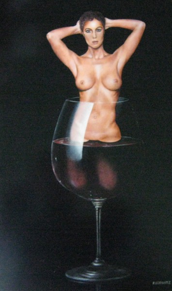 Painting titled "Vénus sortant du vin" by Patrick Lodwitz, Original Artwork, Oil