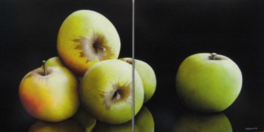 Pintura intitulada "Pommes" por Patrick Lodwitz, Obras de arte originais, Óleo