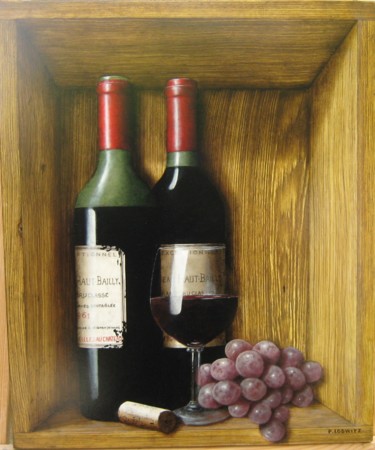 Malerei mit dem Titel "Niche a vin" von Patrick Lodwitz, Original-Kunstwerk, Öl