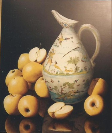 Peinture intitulée "Pichet a cidre" par Patrick Lodwitz, Œuvre d'art originale, Huile