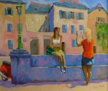 Painting titled "filles-repetant.jpg" by Patrick Mancho, Original Artwork, Acrylic
