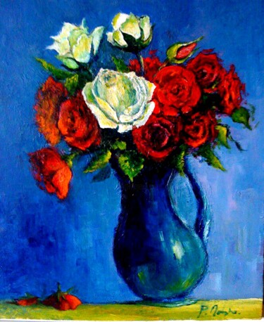 Peinture intitulée "bouquet de roses.jpg" par Patrick Mancho, Œuvre d'art originale, Acrylique