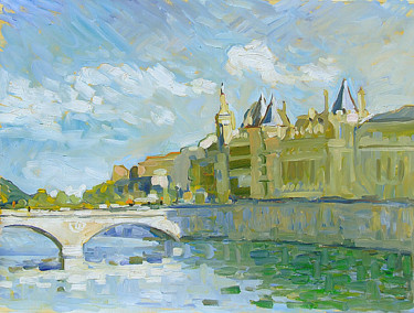 Peinture intitulée "La Conciergerie" par Patrick Marie, Œuvre d'art originale, Huile Monté sur Châssis en bois