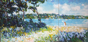 Картина под названием "Bretagne sud (Tharo…" - Patrick Marie, Подлинное произведение искусства, Масло Установлен на Деревянн…