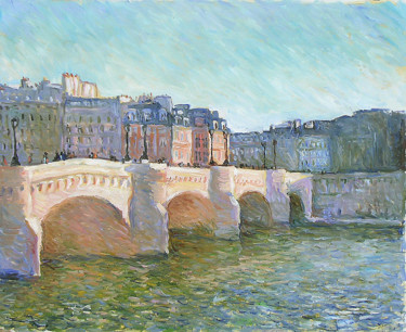 Painting titled "Le pont Neuf - Paris" by Patrick Marie, Original Artwork, Oil
