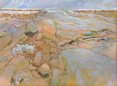 Painting titled "Côte bretonne sous…" by Patrick Marie, Original Artwork, Oil