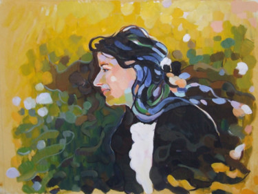 Peinture intitulée "Portrait de femme" par Patrick Marie, Œuvre d'art originale, Huile Monté sur Châssis en bois