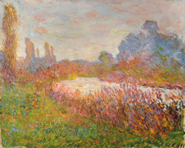 Painting titled "automne au bord de…" by Patrick Marie, Original Artwork, Oil