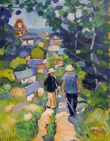 Peinture intitulée "Retour de promenade" par Patrick Marie, Œuvre d'art originale, Huile