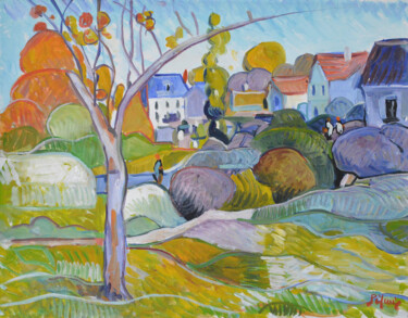 Peinture intitulée "Campagne normande N…" par Patrick Marie, Œuvre d'art originale, Huile Monté sur Châssis en bois