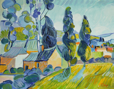Painting titled "Campagne normande e…" by Patrick Marie, Original Artwork, Oil