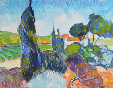 Peinture intitulée "Paysages des Corbiè…" par Patrick Marie, Œuvre d'art originale, Huile Monté sur Châssis en bois