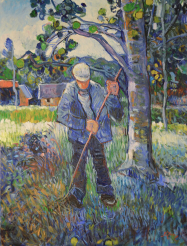 Картина под названием "Le jardinier" - Patrick Marie, Подлинное произведение искусства, Масло Установлен на Деревянная рама…