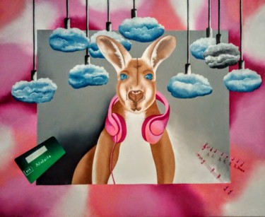 Peinture intitulée "Le kangourou rêveur" par Orccia/Roccia, Œuvre d'art originale, Huile