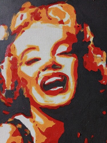 Painting titled "Marilyn Monroe" by Patrick Mauxion (MAUX), Original Artwork, Oil Mounted on Wood Stretcher frame