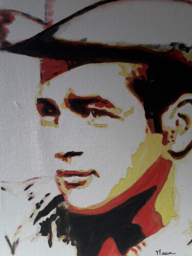 Painting titled "Paul Newman" by Patrick Mauxion (MAUX), Original Artwork, Acrylic Mounted on Wood Stretcher frame