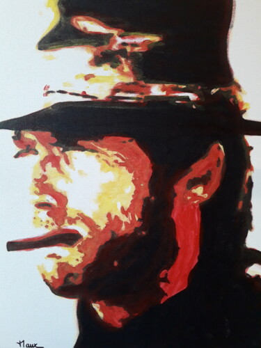 Pittura intitolato "Clint Eastwood" da Patrick Mauxion (MAUX), Opera d'arte originale, Acrilico Montato su Telaio per barell…