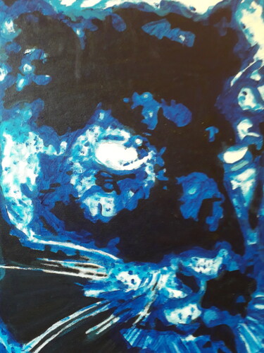 Картина под названием "La panthère noire" - Patrick Mauxion (MAUX), Подлинное произведение искусства, Акрил Установлен на Де…
