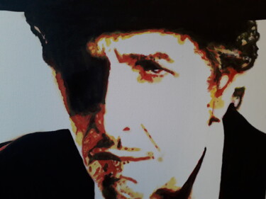 Painting titled "Bob Dylan" by Patrick Mauxion (MAUX), Original Artwork, Acrylic Mounted on Wood Stretcher frame