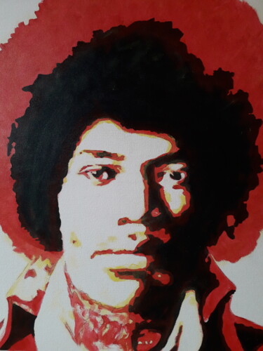 绘画 标题为“Jimi Hendrix” 由Patrick Mauxion (MAUX), 原创艺术品, 丙烯 安装在木质担架架上