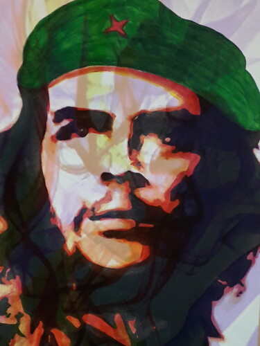 Digital Arts titled "Che Guevara" by Patrick Mauxion (MAUX), Original Artwork, 2D Digital Work Mounted on Other rigid panel