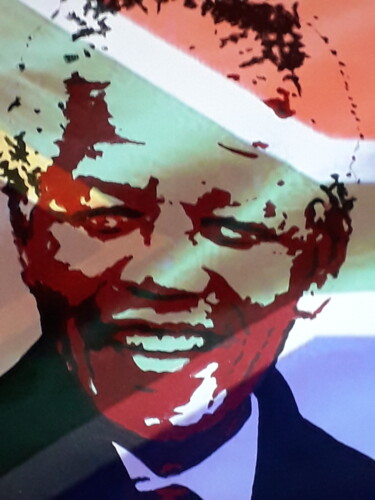 Arte digitale intitolato "Mandela Afrique du…" da Patrick Mauxion (MAUX), Opera d'arte originale, Lavoro digitale 2D Montato…