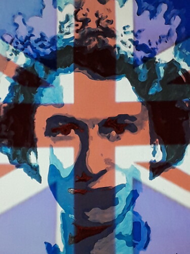 Arts numériques intitulée "Elizabeth II GB" par Patrick Mauxion (MAUX), Œuvre d'art originale, Travail numérique 2D Monté su…