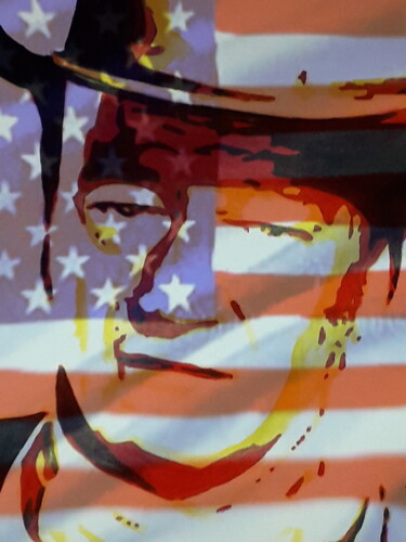 Digital Arts titled "John USA" by Patrick Mauxion (MAUX), Original Artwork, 2D Digital Work Mounted on Other rigid panel