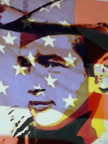 Digital Arts titled "Paul USA" by Patrick Mauxion (MAUX), Original Artwork, 2D Digital Work Mounted on Other rigid panel
