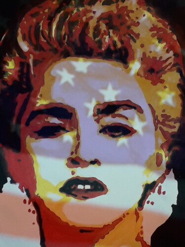 Digital Arts titled "Madonna USA" by Patrick Mauxion (MAUX), Original Artwork, 2D Digital Work Mounted on Other rigid panel