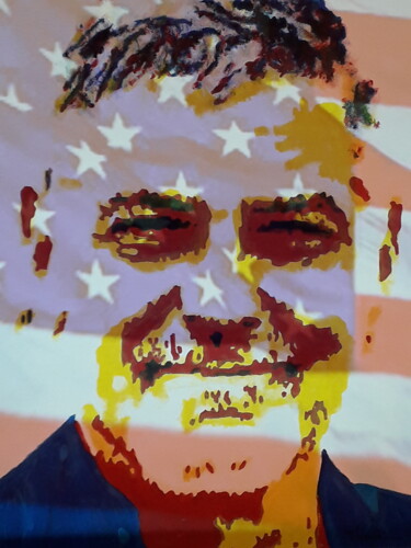 Arts numériques intitulée "George USA" par Patrick Mauxion (MAUX), Œuvre d'art originale, Travail numérique 2D Monté sur Aut…