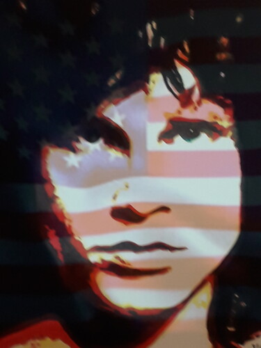 Digital Arts titled "Jim USA" by Patrick Mauxion (MAUX), Original Artwork, 2D Digital Work Mounted on Other rigid panel