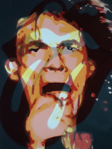 Digitale Kunst getiteld "Mick  Les Stones" door Patrick Mauxion (MAUX), Origineel Kunstwerk, 2D Digital Work Gemonteerd op A…