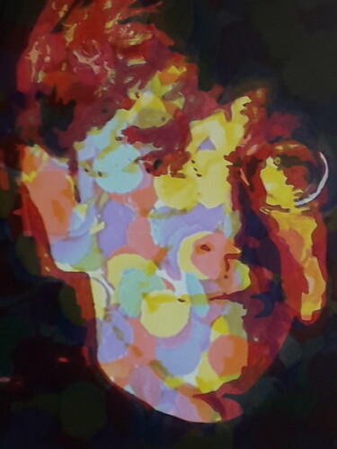 Arts numériques intitulée "Elton Color" par Patrick Mauxion (MAUX), Œuvre d'art originale, Travail numérique 2D Monté sur Au…