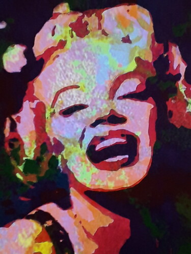Digital Arts titled "Marilyn Color" by Patrick Mauxion (MAUX), Original Artwork, 2D Digital Work Mounted on Other rigid panel