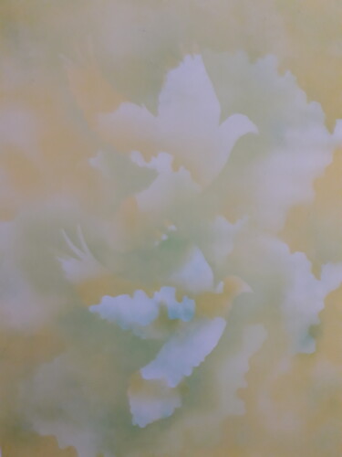 Pintura titulada "Les colombes blanch…" por Patrick Mauxion (MAUX), Obra de arte original, Pintura al aerosol