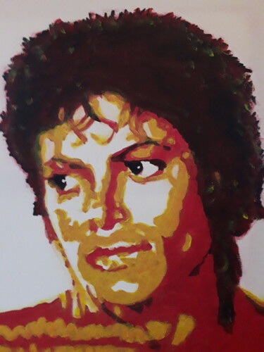 Painting titled "Michael Jackson" by Patrick Mauxion (MAUX), Original Artwork, Acrylic Mounted on Wood Stretcher frame