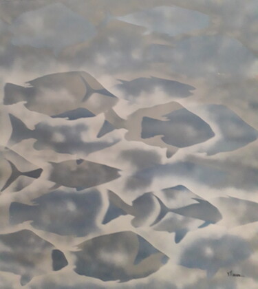 Peinture intitulée "Les poissons" par Patrick Mauxion (MAUX), Œuvre d'art originale, Bombe aérosol