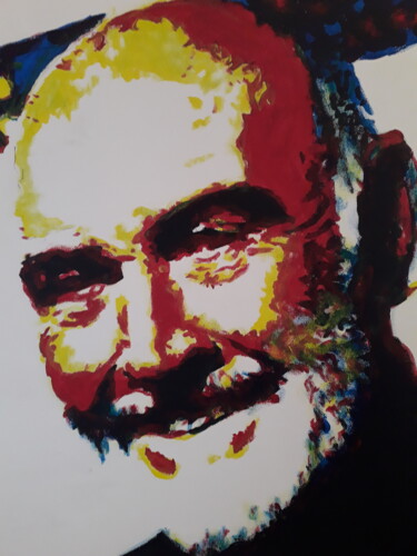 Painting titled "Sean Connery PM" by Patrick Mauxion (MAUX), Original Artwork, Acrylic Mounted on Wood Stretcher frame