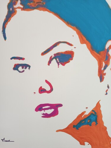 Painting titled "Pretty Woman VI" by Patrick Mauxion (MAUX), Original Artwork, Acrylic Mounted on Wood Stretcher frame