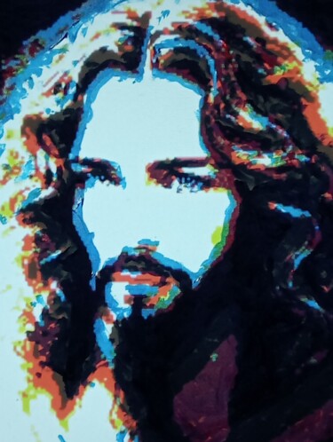 Arts numériques intitulée "Jésus Digital" par Patrick Mauxion (MAUX), Œuvre d'art originale, Acrylique