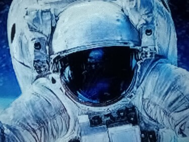 Digitale Kunst mit dem Titel "L' Astronaute" von Patrick Mauxion (MAUX), Original-Kunstwerk, Acryl