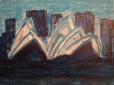Painting titled "Sydney" by Patrick Mauxion (MAUX), Original Artwork, Acrylic Mounted on Wood Stretcher frame