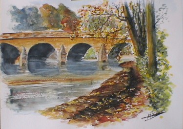 Painting titled "EAU PROFONDE copie…" by Patrick Michard, Original Artwork, Watercolor