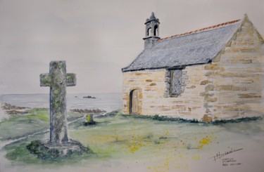 Painting titled "Chapelle Saint-Sams…" by Patrick Michard, Original Artwork, Watercolor