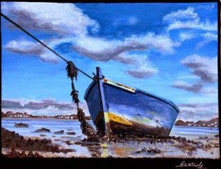 Painting titled "Barque" by Patrick Noly, Original Artwork, Acrylic