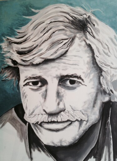 Painting titled "Jean Ferrat" by Patrick Noly, Original Artwork, Acrylic