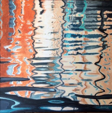 Painting titled "Reflets 6" by Patrick Noly, Original Artwork, Acrylic