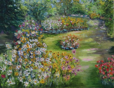 Ζωγραφική με τίτλο "my garden" από Patrick Osternaud, Αυθεντικά έργα τέχνης, Ακρυλικό