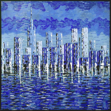 Malerei mit dem Titel "Blue New York - NY…" von Patrick Palczy, Original-Kunstwerk, Acryl